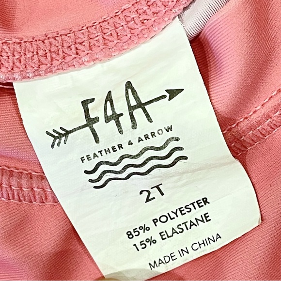 FEATHER 4 ARROW | Girls’ Beach Babe UPF50+ Rash Guard Top - Flamingo Pink | 2T - Picture 4 of 12